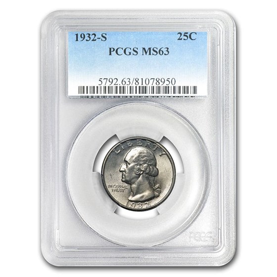 1932-S Washington Quarter MS-63 PCGS 1932-S Washington Quarter MS-63 PCGS